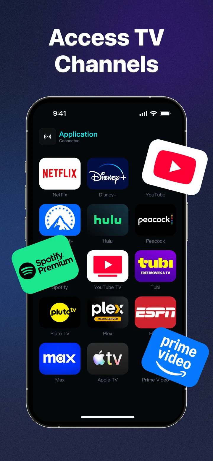 Quick access to streaming channels and apps from the phone